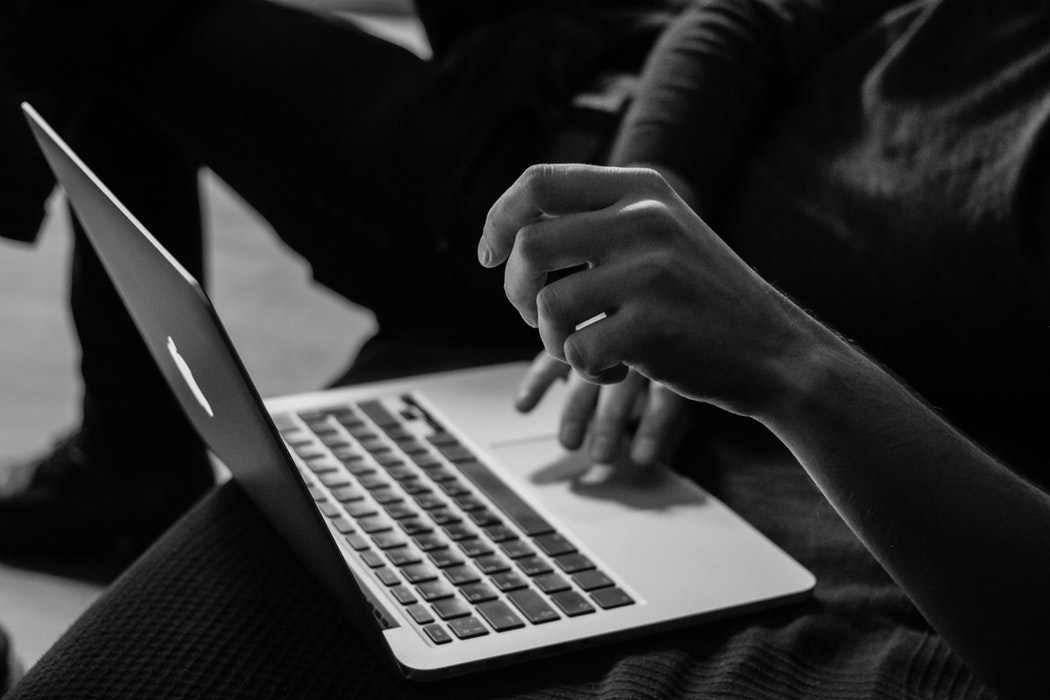 person using a laptop